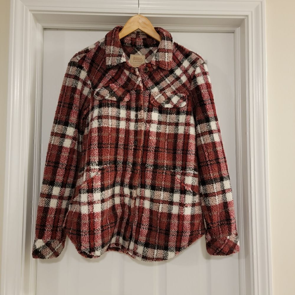 Boston Traders Plaid Sherpa Shacket Jacket size medium